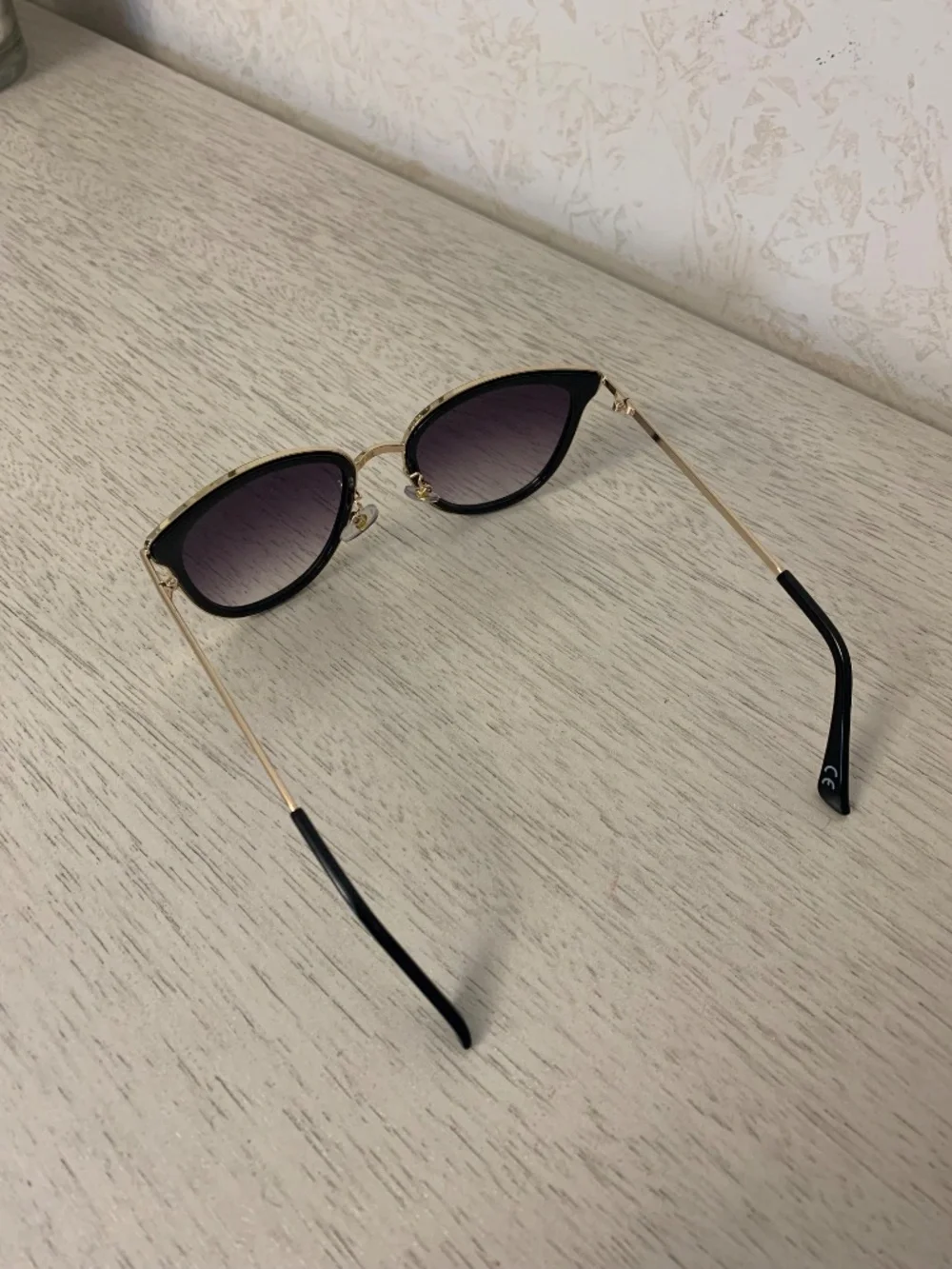 Women’s Black and Gold-Toned Framed Sunglasses